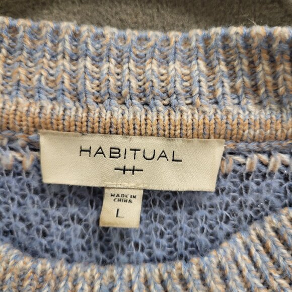 Habitual Wool Alpaca Blend Sweater‎ Womens Size Large Striped Soft Cozy Warm - Picture 3 of 8